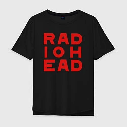 Футболка оверсайз мужская Radiohead большое красное лого, цвет: черный