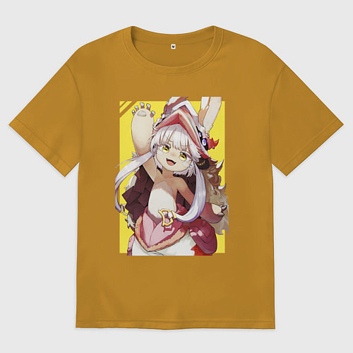 Мужская футболка оверсайз Nanachi made in abyss / Горчичный – фото 1