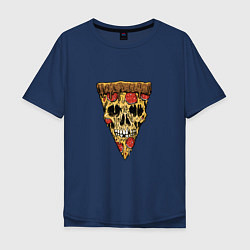 Мужская футболка оверсайз Pizza - Skull