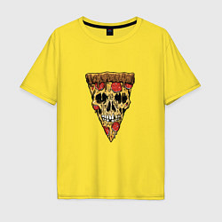 Мужская футболка оверсайз Pizza - Skull