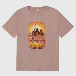 Футболка оверсайз мужская Vintage mtb trails, цвет: пыльно-розовый