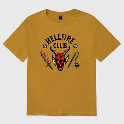 Футболка оверсайз мужская Hellfire Club Stranger Things 4, цвет: горчичный