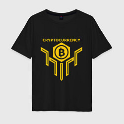 Футболка оверсайз мужская Криптовалюта bitcoin, цвет: черный