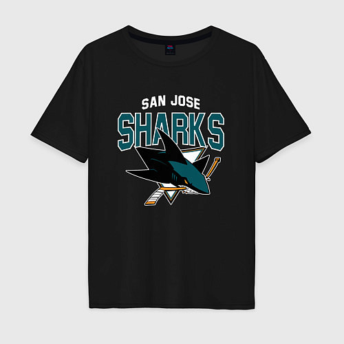 Мужская футболка оверсайз SAN JOSE SHARKS NHL / Черный – фото 1