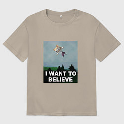 Мужская футболка оверсайз Neco Arc want to believe