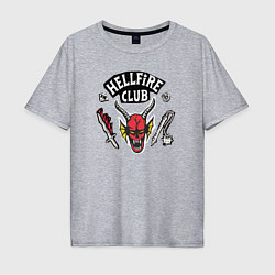 Футболка оверсайз мужская Hellfire Club Sticker Stranger Things 4, цвет: меланж