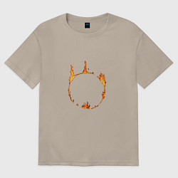 Футболка оверсайз мужская Dark Souls Знак тьмы, цвет: миндальный