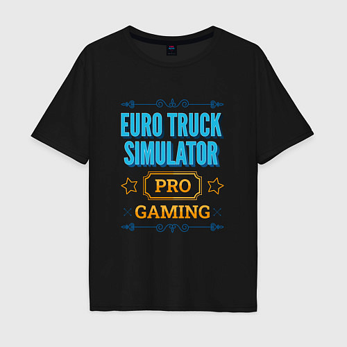 Мужская футболка оверсайз Игра Euro Truck Simulator PRO Gaming / Черный – фото 1
