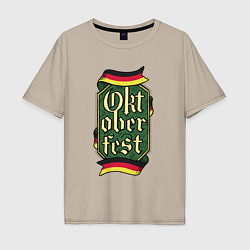 Мужская футболка оверсайз Эмблема Октоберфеста Oktoberfest Emblem