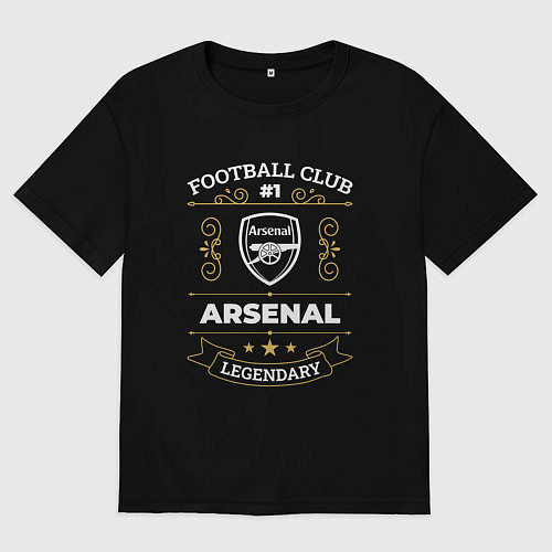 Мужская футболка оверсайз Arsenal: Football Club Number 1 / Черный – фото 1