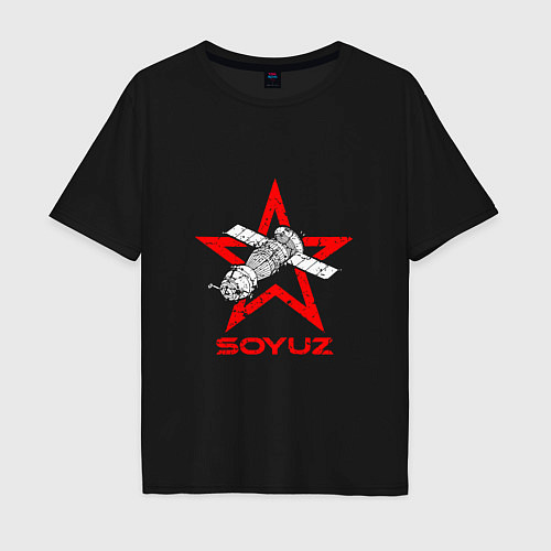 Мужская футболка оверсайз Soyuz - Space / Черный – фото 1