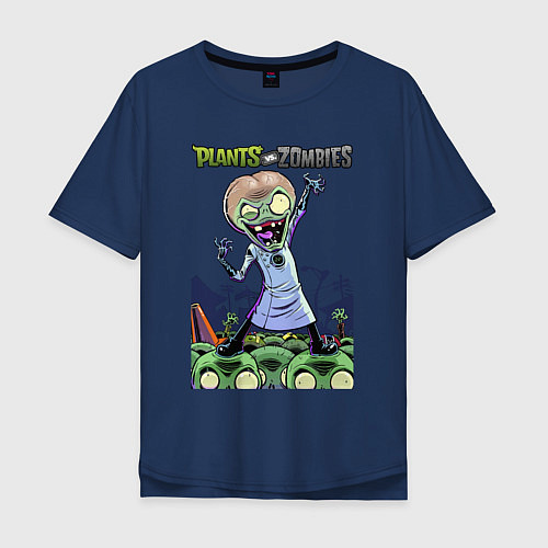 Мужская футболка оверсайз Dr Zomboss / Тёмно-синий – фото 1