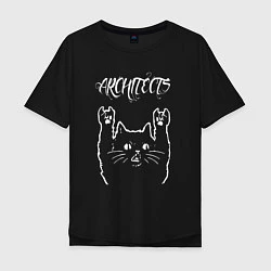 Футболка оверсайз мужская Architects Рок кот, цвет: черный