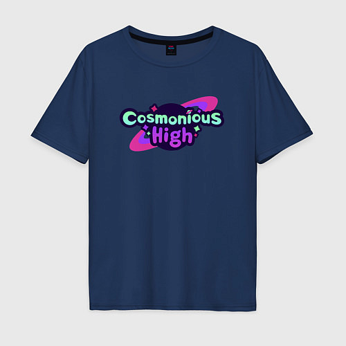 Мужская футболка оверсайз Cosmonious High Logo / Тёмно-синий – фото 1