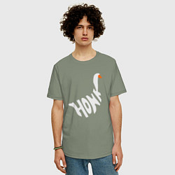 Футболка оверсайз мужская Honk White Гусь Белый, цвет: авокадо — фото 2