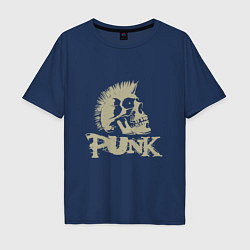 Футболка оверсайз мужская Punk Skull, цвет: тёмно-синий
