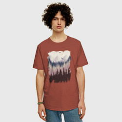 Футболка оверсайз мужская Дикая природа, цвет: кирпичный — фото 2