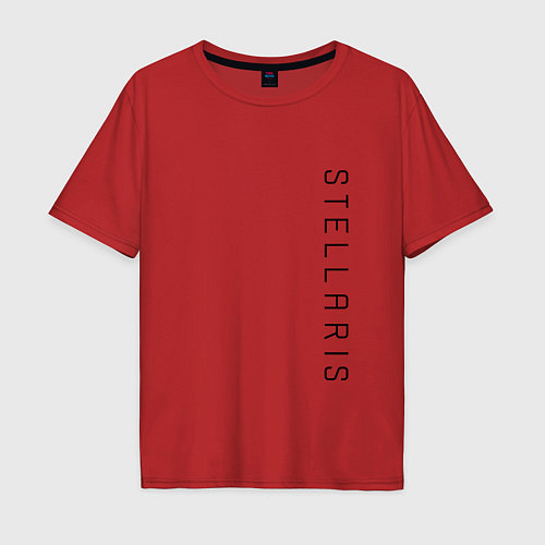 Мужская футболка оверсайз Стелларис Вертикальное лого / Красный – фото 1
