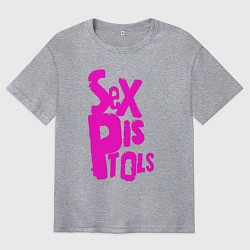 Мужская футболка оверсайз Огромная надпись Sex Pistols