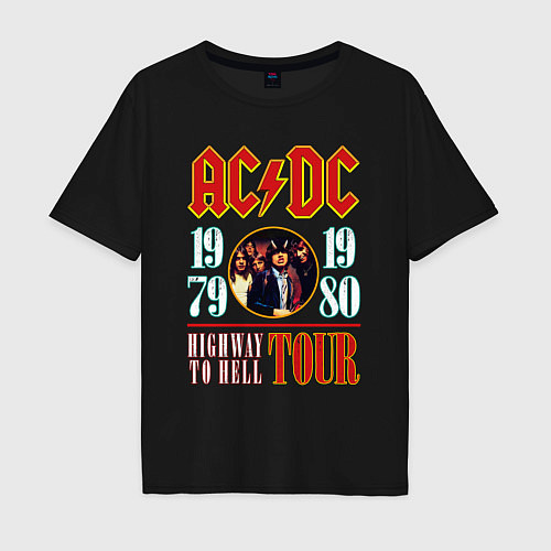 Мужская футболка оверсайз ACDC HIGHWAY TO HELL TOUR / Черный – фото 1