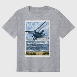 Футболка оверсайз мужская Вертолет КА-52, цвет: меланж