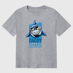 Мужская футболка оверсайз Папочка акула