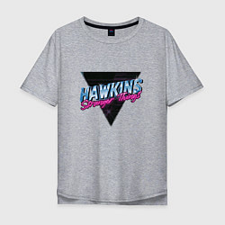 Футболка оверсайз мужская Hakwins Stranger Things Retrowave Neon, цвет: меланж