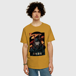 Футболка оверсайз мужская Curse Of Anubis, цвет: горчичный — фото 2