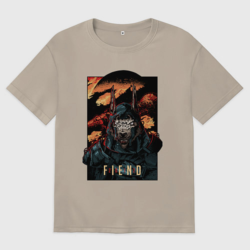 Мужская футболка оверсайз Curse Of Anubis / Миндальный – фото 1