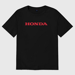 Футболка оверсайз мужская HONDA ХОНДА LOGO спина, цвет: черный