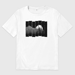 Футболка оверсайз мужская Любовная история медведей, цвет: белый