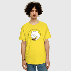 Футболка оверсайз мужская Забавный медведь, цвет: желтый — фото 2