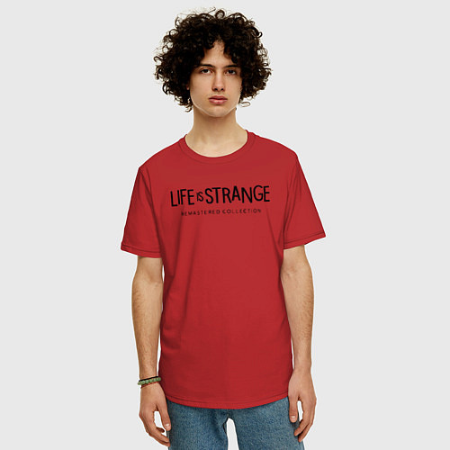 Мужская футболка оверсайз Life Is Strange - logo / Красный – фото 3