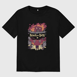 Футболка оверсайз мужская Attack on boss Агрессивная Рэцуко, цвет: черный
