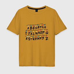 Футболка оверсайз мужская STRANGER THINGS ALPHABET, цвет: горчичный