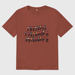Футболка оверсайз мужская STRANGER THINGS ALPHABET, цвет: кирпичный