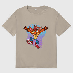 Футболка оверсайз мужская Crash Bandicoot - Its About Time, цвет: миндальный