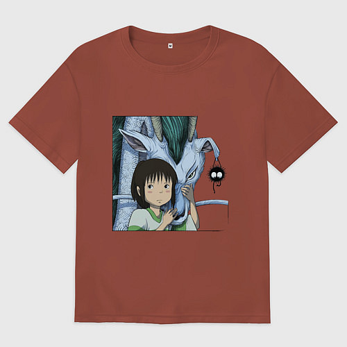 Мужская футболка оверсайз Haku & Sen / Кирпичный – фото 1