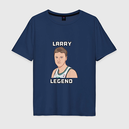 Мужская футболка оверсайз Larry Legend / Тёмно-синий – фото 1