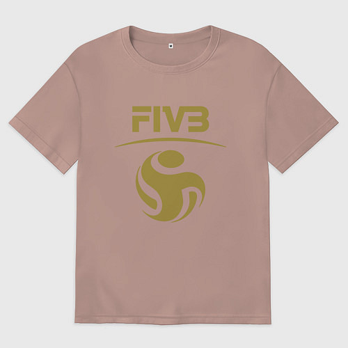 Мужская футболка оверсайз FIVB ВОЛЕЙБОЛ ЛОГО / Пыльно-розовый – фото 1