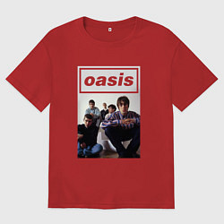 Футболка оверсайз мужская Рок-группа OASIS, цвет: красный