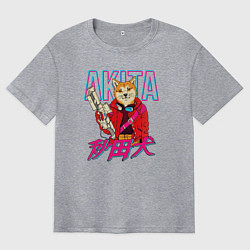 Футболка оверсайз мужская Japanese Akita Inu, цвет: меланж