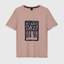Мужская футболка оверсайз Piano Jazz