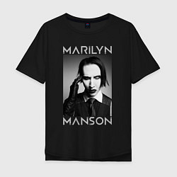 Футболка оверсайз мужская Marilyn Manson фото, цвет: черный