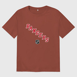Футболка оверсайз мужская New York Rangers NHL, цвет: кирпичный