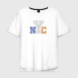 Футболка оверсайз мужская NYC New York City, цвет: белый