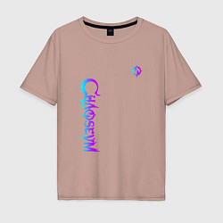 Мужская футболка оверсайз Chaoseum Neon logo