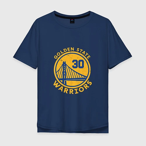 Мужская футболка оверсайз GS Warriors / Тёмно-синий – фото 1