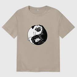 Мужская футболка оверсайз Собачий Инь Янь