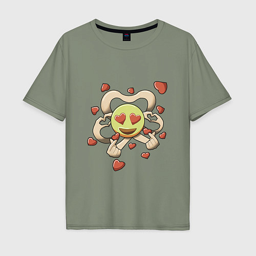 Мужская футболка оверсайз LOVE- emotion collection / Авокадо – фото 1
